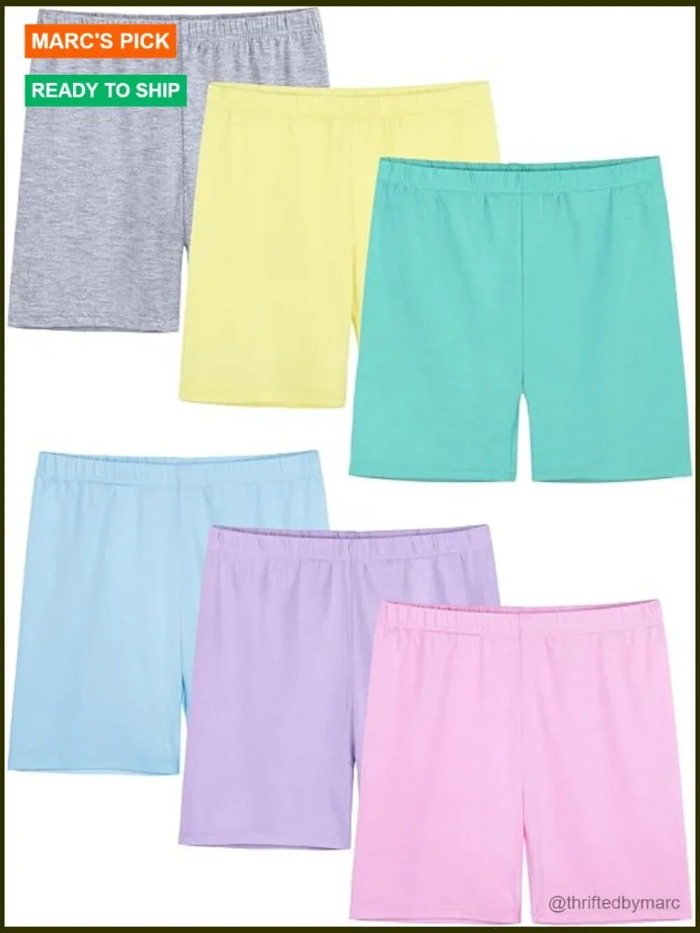 6 Pack Girls Bike Shorts Toddler Biker Under Dress Dance Multi-Color Kids
